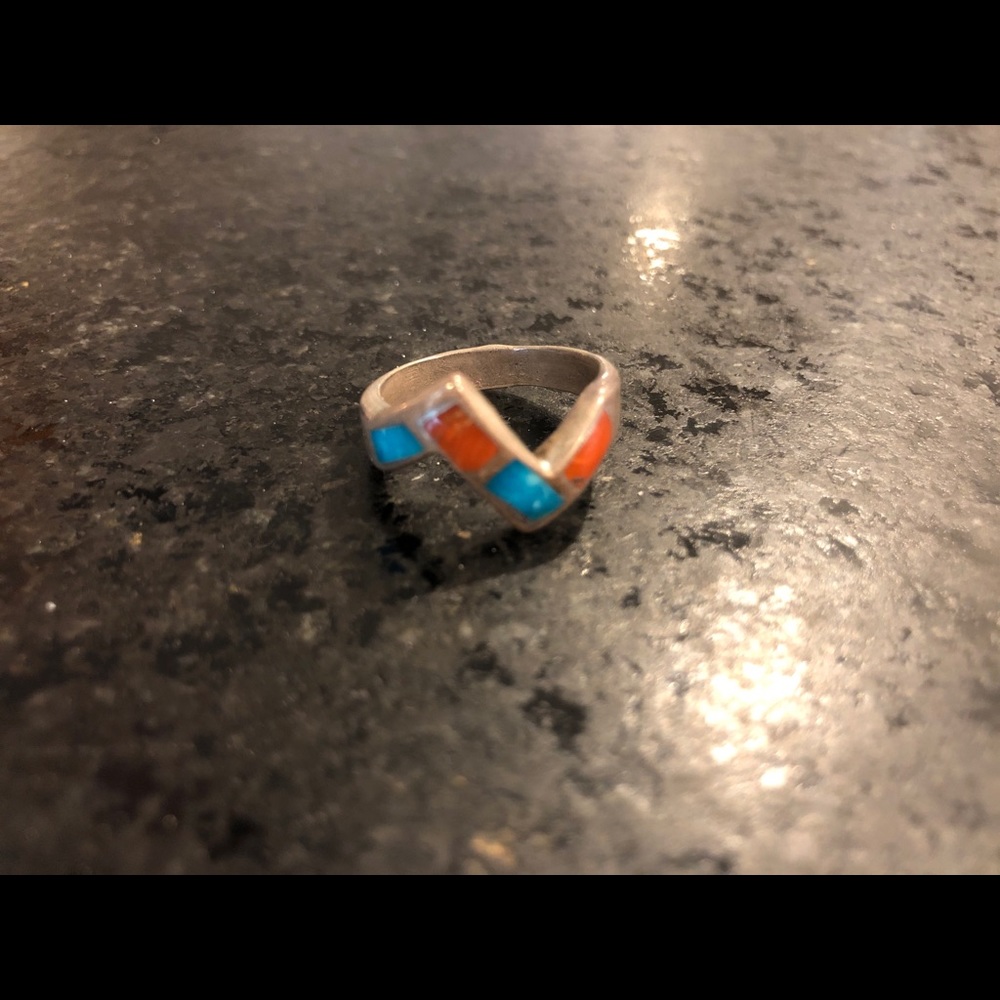 Vintage, Zuni Sterling Turquoise & Coral Rings 🌵